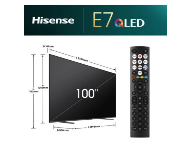 hisense 100 inča 100E7NQ QLED 4K UHD Smart TV 