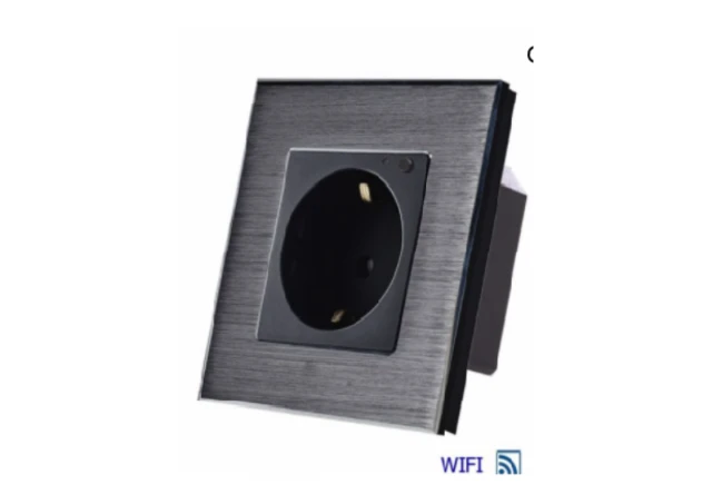 Exeshop 16A EU Wi-Fi WALL SOCKET AL Crni (TUYA)