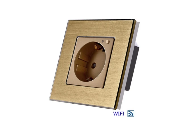 Exeshop 16A EU Wi-Fi WALL SOCKET AL Zlatni (TUYA)