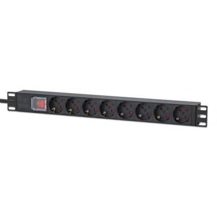 230V razvodni PDU panel 19/1U sa 8 utičnih mesta, 1.8m sa prekidačem PDU-8S-1U