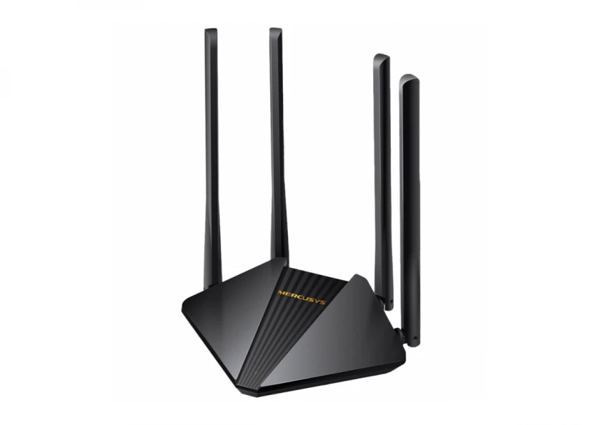 Mercusys AC1200 Dual-Band Wi-Fi Gigabit RouterSPEED: 300 Mbps at 2.4 GHz + 867 Mbps at 5 GHz SPEC: 4× Fixed External Antennas, 2× Gigabit LAN Ports, 1× Gigabit WAN PortFEATURE: Router/Access Point Mode, WPS/Reset Button, IPTV, IPv6, Beamforming, MU-MIMO,