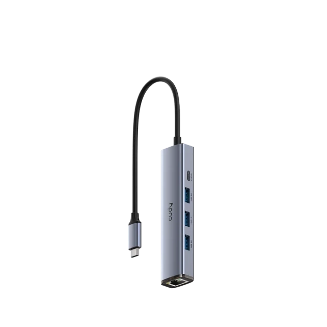 Adapter-konverter Cudy UH605 USB Tip C-3xUSB 3.0+RJ45