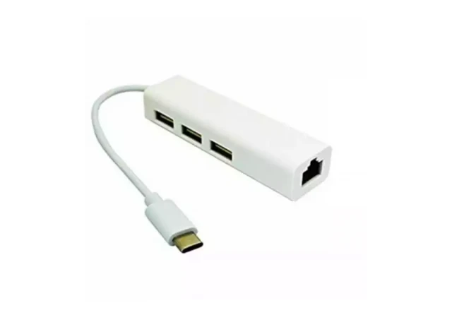 Adapter-konverter USB Tip C 3.1 na 3xUSB LAN GreenCon