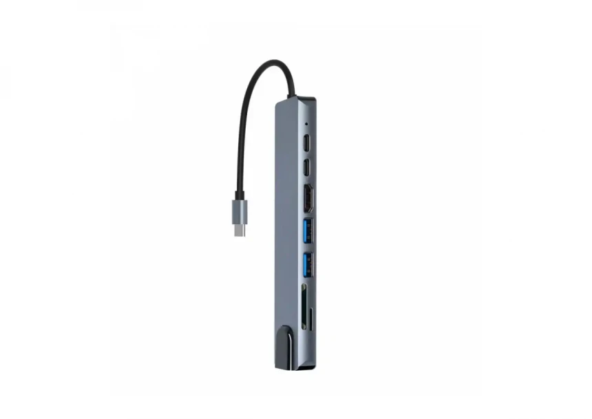 Adapter Tip C 8/1 4K HDMI/USBx2/SD/TF/USB-C/PD/Lan KT-801G Kettz