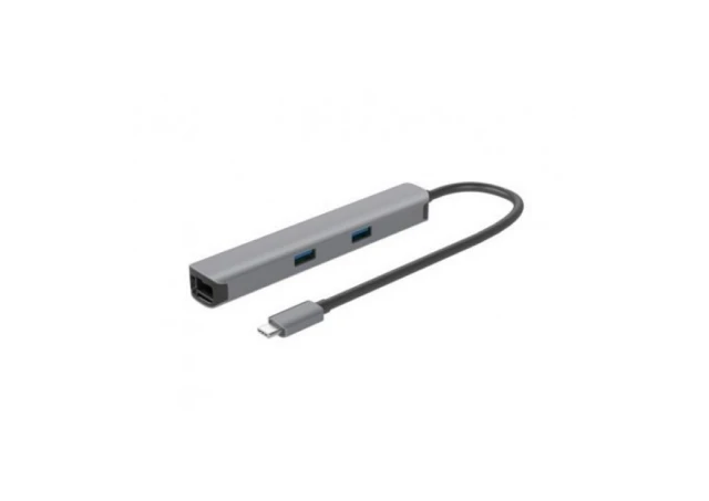 E-GREEN Adapter USB 3.1 tip C (M) - HDMI + 2 x USB 3.0 + SD/TF+PD 100W + RJ45 (F)1000 Mbps (7 u 1) 