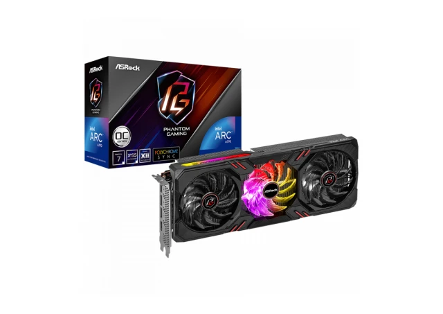 Asrock Intel Arc A770 Phantom Gaming D 8GB OC, 256-bit GDDR6, 1x HDMI 2.1, 3x DisplayPort 2.0, 2x 8-pin Power Connectors, recommended PSU 700W