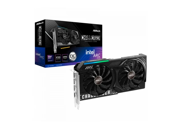 Asrock Intel Arc B580 Challenger 12GB OC, GDDR6, 192-bit, 1x HDMI 2.1a, 3x DP 2.1, 1x 8-pin Pwr connector, Dual fan, Recommended PSU 650W, 249x132x41mm, 2-slot, 90-GA5LZZ-00UANF.