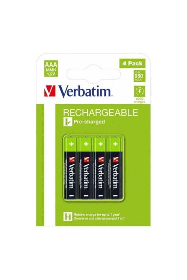 Baterija VERBATIM AAA 950mAh HR3 BLISTER 4kom punjive NiMH baterije