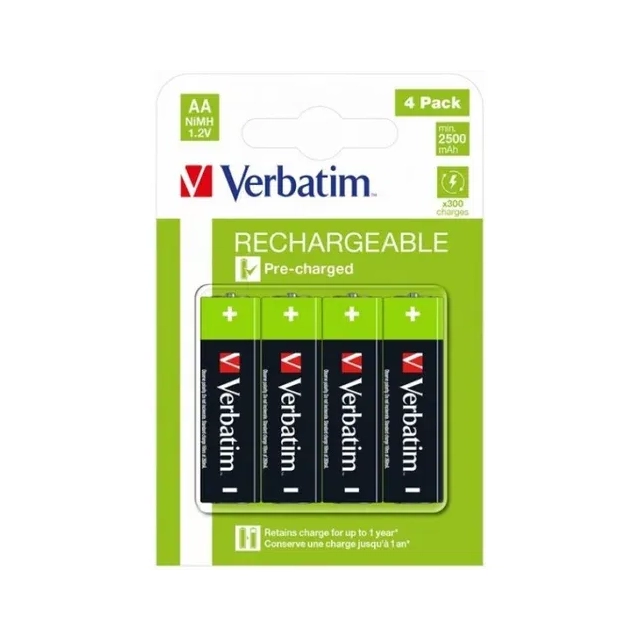Baterija VERBATIM AA 2500mAh HR6 BLISTER 4kom punjive NiMH baterije