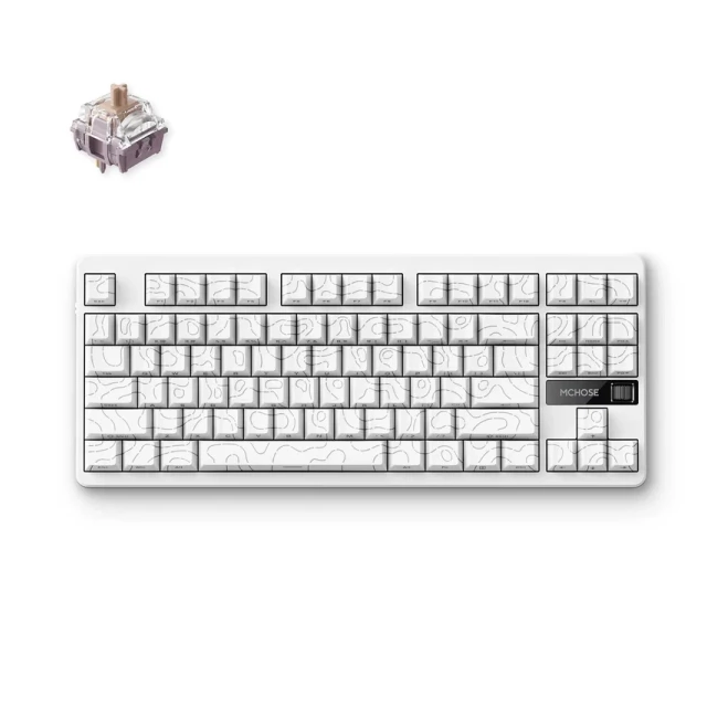 Bežična gaming tastatura MCHOSE G87 Mehanička white topographic