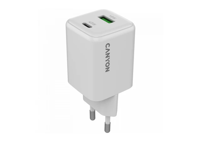 CANYON charger CU45AC GaN 45W 1xPD 1xQC EU White