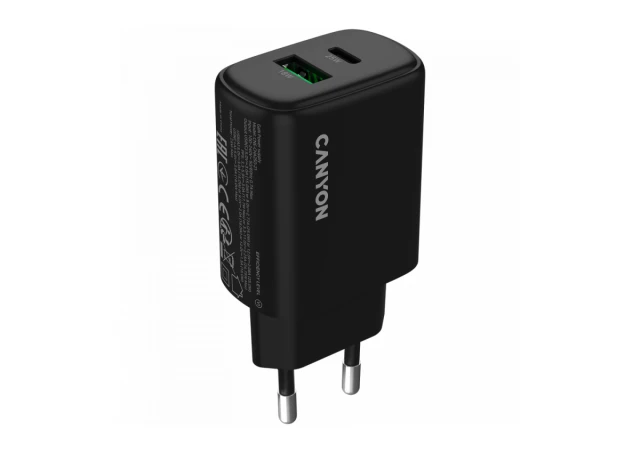 CANYON charger OnCharge 250 25W 1xPD 1xQC EU Black