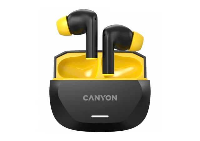CANYON headset HEXAGON 7 TWS ANC+ENC Wireless Charge Black Yellow