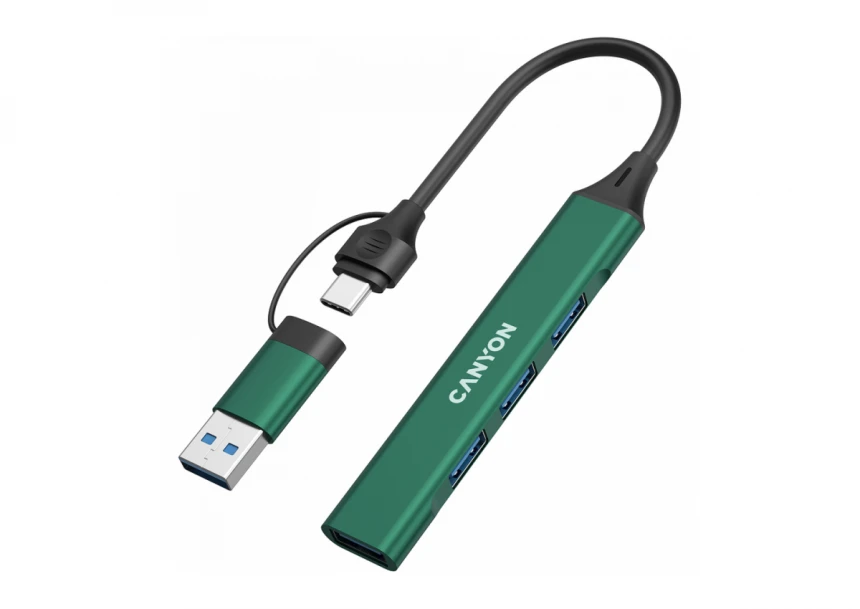CANYON hub DS-02 4in1 USB-A/C Green