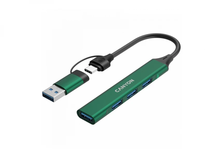 CANYON hub DS-02 4in1 USB-A/C Green