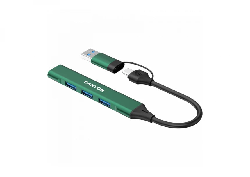 CANYON hub DS-02 4in1 USB-A/C Green