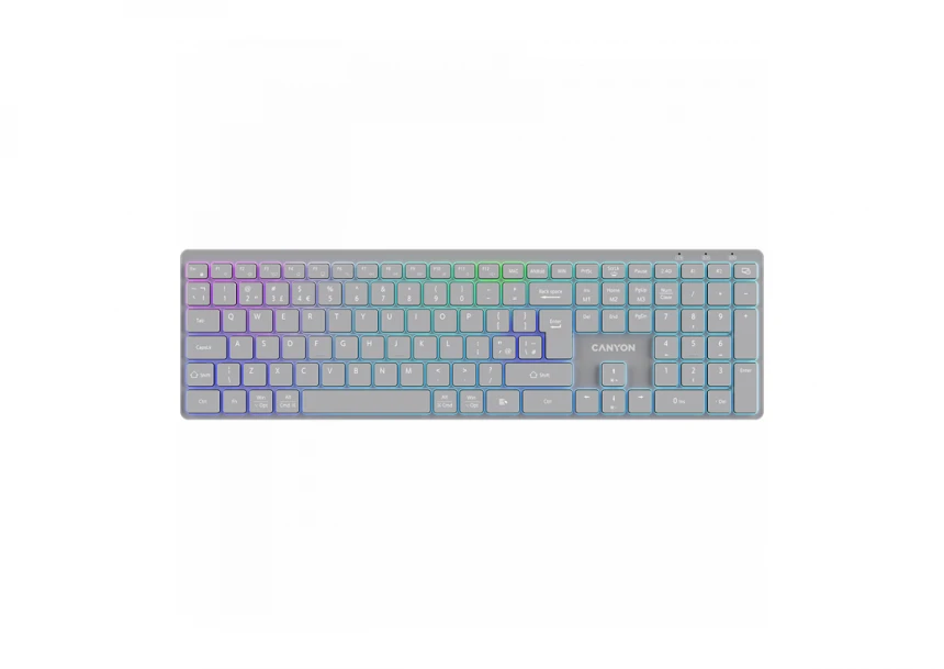 CANYON keyboard HKB-W11 UK/US RGB Dual Mode Wireless Grey