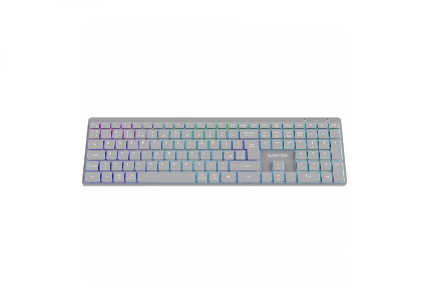 CANYON keyboard HKB-W11 UK/US RGB Dual Mode Wireless Grey