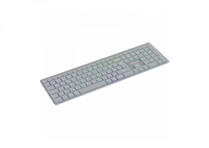 CANYON keyboard HKB-W11 UK/US RGB Dual Mode Wireless Grey