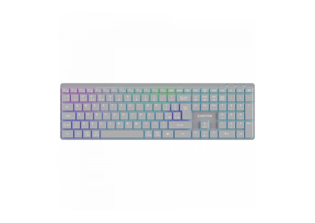 CANYON keyboard HKB-W11 UK/US RGB Dual Mode Wireless Grey