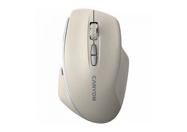 CANYON MW-21, 2.4 GHz Wireless mouse ,with 7 buttons, DPI 800/1200/1600, Battery: AAA*2pcs,Cosmic Latte,72*117*41mm, 0.075kg