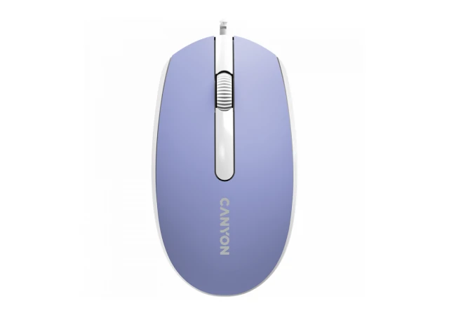 Canyon Wired  optical mouse with 3 buttons, DPI 1000, with 1.5M USB cable, Mountain lavender, 65*115*40mm, 0.1kg