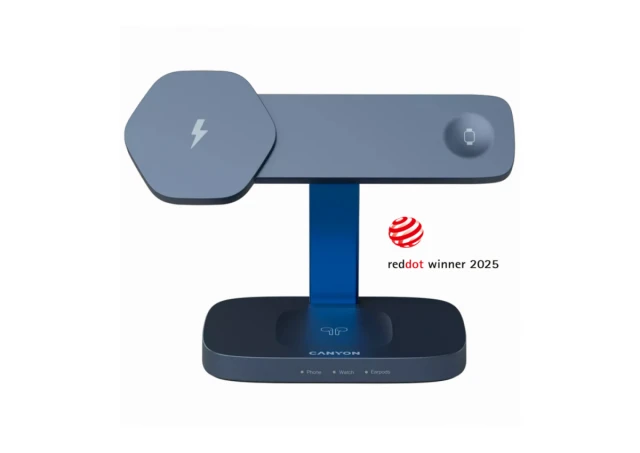 CANYON Wireless Charging Station Hexagon 310 3in1 DarkGrey/Blue
