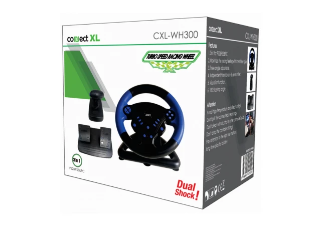 Connect XL Gaming volan 3u1, PS2/PS3/PC, vibracija, pedale - CXL-WH300