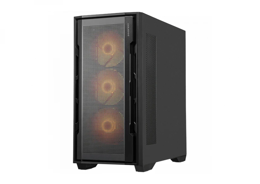 COUGAR GAMING COUGAR | Uniface RGB Black | PC Case | Mid Tower / Mesh Front Panel / 4 x 120mm ARGB Fans / TG Left Panel / Black