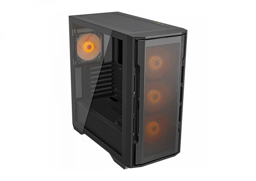 COUGAR GAMING COUGAR | Uniface RGB Black | PC Case | Mid Tower / Mesh Front Panel / 4 x 120mm ARGB Fans / TG Left Panel / Black