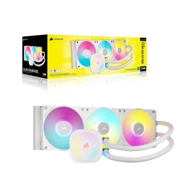 CPU Hladnjak Corsair iCUE LINK TITAN 360 RX RGB AIO Liquid White, CW-9061021-WW