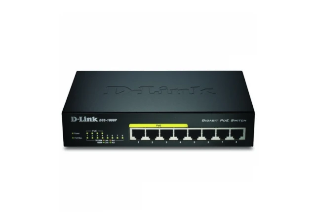D-Link switch 8P D-Link DGS-1008P/E Metall PoE+
