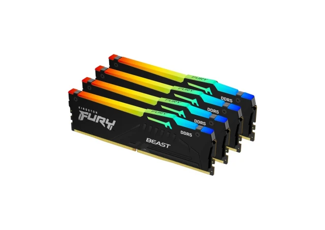 KINGSTON DIMM DDR5 128GB (4x32GB kit) 5200MT/s KF552C40BBAK4-128 FURY Beast Black RGB XMP