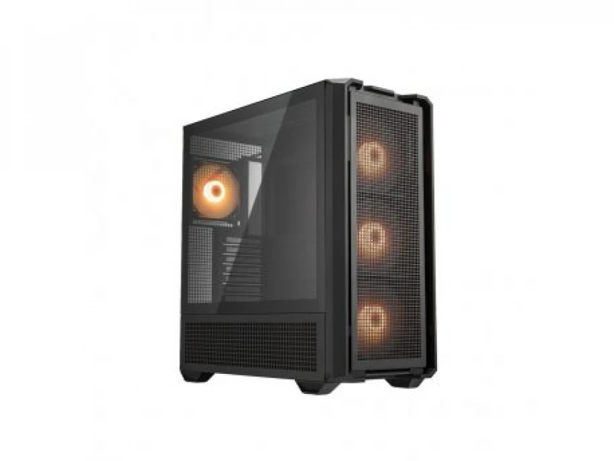 COUGAR GAMING COUGAR | MX600 Black | PC Case | Mid Tower / Mesh Front Panel / 3 x 140mm + 1 x 120mm Fans / Transparent Left Panel