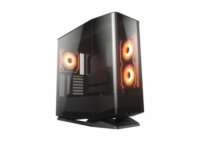 COUGAR GAMING COUGAR | FV270 Black | PC Case | Mid tower / Tempered, Curved Glass Perimeter / Quick Detachable Air Filters / Up to 9 Fans (1x120mm RGB Preinstalled) / Black