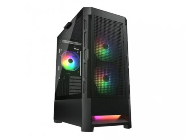 COUGAR GAMING COUGAR | Duoface RGB Black | PC Case | Mid Tower / Airflow Front Panel / 2 x 140mm & 1x 120mm ARGB Fans incl. / TG Left Panel