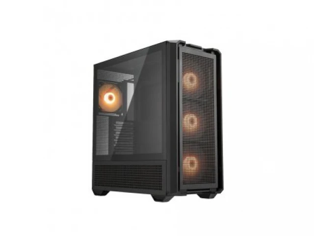 COUGAR GAMING COUGAR | MX600 Black | PC Case | Mid Tower / Mesh Front Panel / 3 x 140mm + 1 x 120mm Fans / Transparent Left Panel