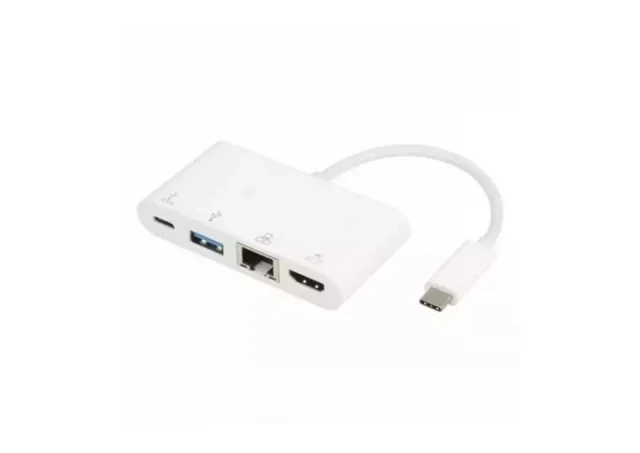 E-Green Adapter USB 3.1 Tip C(M) - HDMI+USB 3.0+Tip C+RJ45(F)