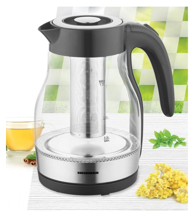 Električno kuvalo HEINNER HEK-TF2200GBK 1,7l/2200W/filter za čaj/inox
