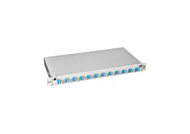 FO Splicebox 19 inča sa 4 LC singlemode duplex adapter Schrack HSELS08SLG RAL7035, PREMIUM