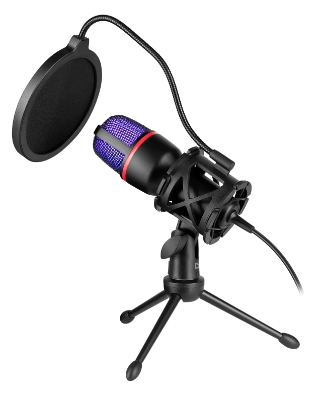Gaming stream mikrofon Defender Forte GMC 300 3.5mm 1.5m kabl ljubicasti