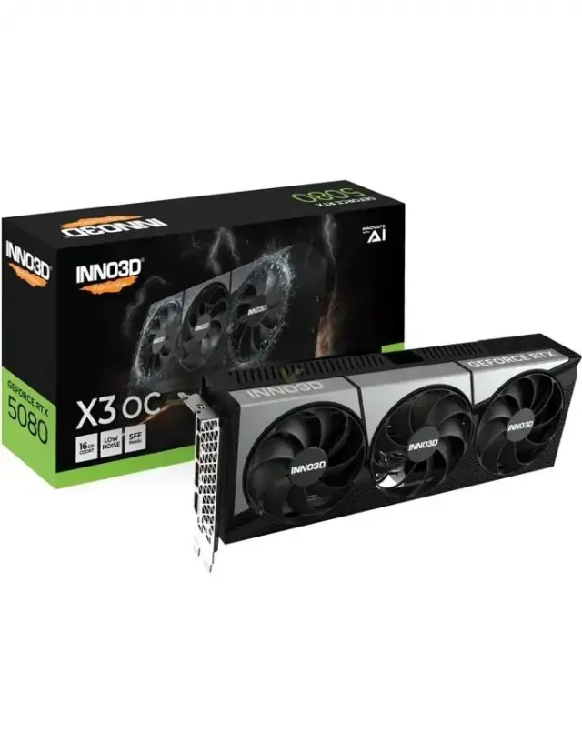 INNO3D NVIDIA GEFORCE RTX 5080 X3 OC 16GB GDDR7 256bit, 2460 MHz / 30Gbps, 3x DP, 1x HDMI, 3 fan, 2,5 slot