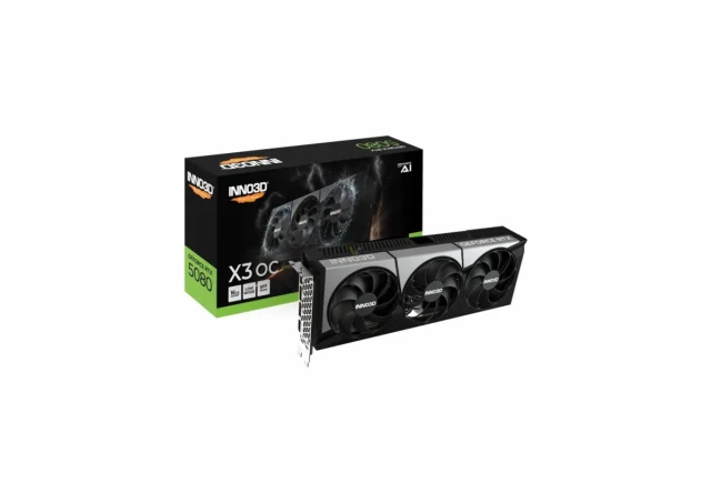 INNO3D NVIDIA GEFORCE RTX 5080 X3 16GB GDDR7 256bit, 2617 MHz / 30Gbps, 3x DP, 1x HDMI, 3 fan, 2 slot