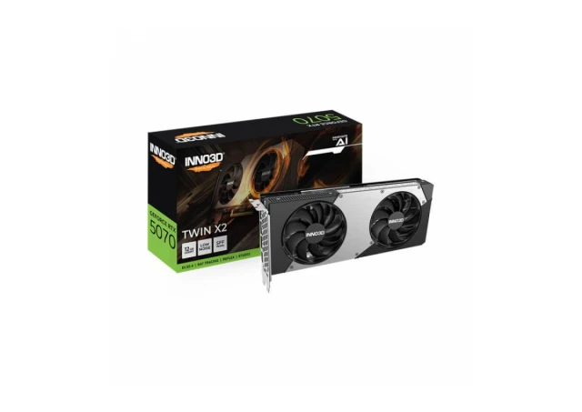 INNO3D NVIDIA RTX 5070 X2 OC 12GB GDDR7 192bit, 2542MHz / 28Gbps, 3x DP, 1x HDMI, 2 fans 2 slot