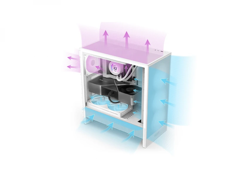 NZXT H5 Flow Gaming kućište belo (CC-H52FW-01) 