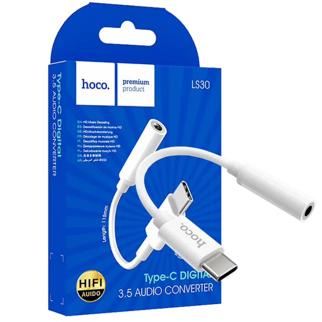 hoco. Adapter za slušalice, USB tip C na 3.5 mm - LS30
