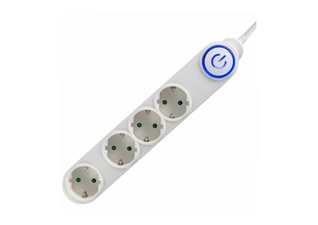 home Produžni kabel, 4 utičnice, 3 x 1,5 mm2, 5 met., beli - NV 04TK-5/WH/1.5
