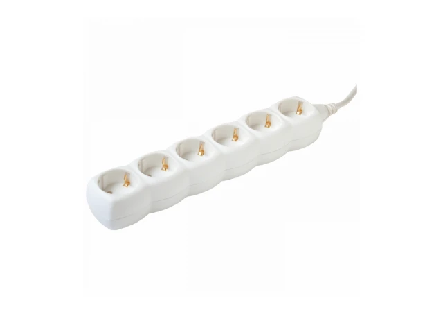 home Produžni kabel, 6 utičnica, 1.0mm², 1,5 met, beli - NV 6/WH