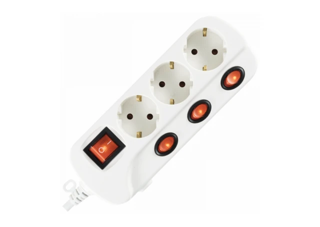 home Produžni kabel sa zaštitom, 3 utičnice, 1.0mm2, 1.5 met - NVK 03K/WH