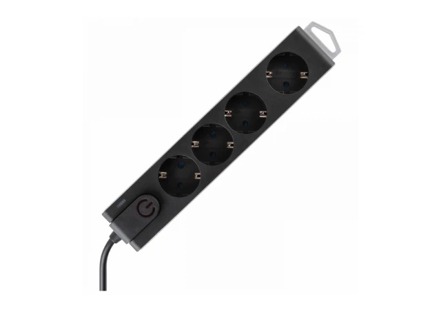 home Produžni kabel sa zaštitom, 4 utičnice, 1.0 mm², 1.5 met - NVT 4K/BK